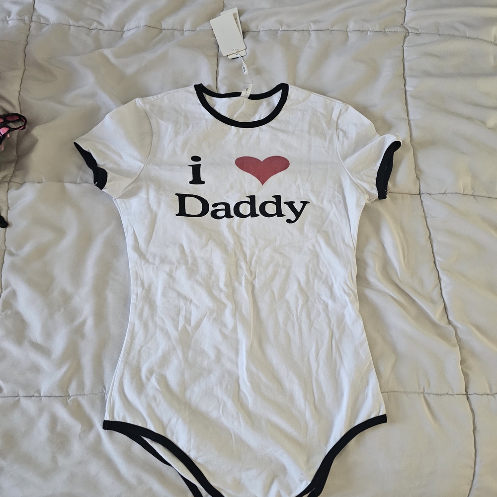 White and Black Women's Pajama Bodysuit
